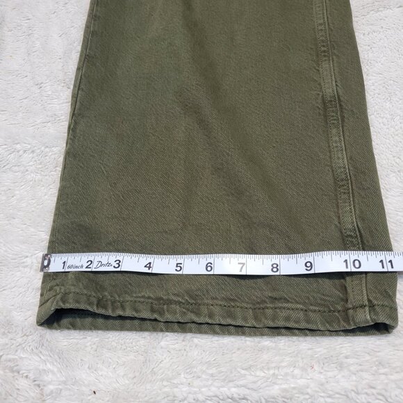 NWT We the Free Olive Green High Rise Wide Leg Palmer Cuffed Jeans 30 - Picture 8 of 13